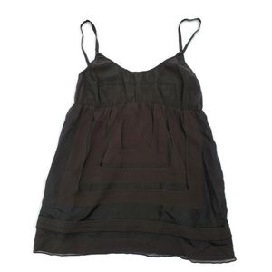 Vince Silk Pattern Empire Camisole Top Black XS